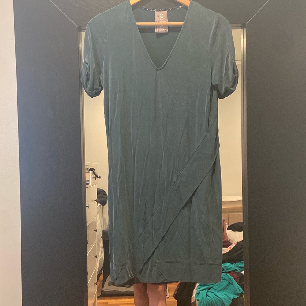 Dolan from Anthropologie forest green shift dress